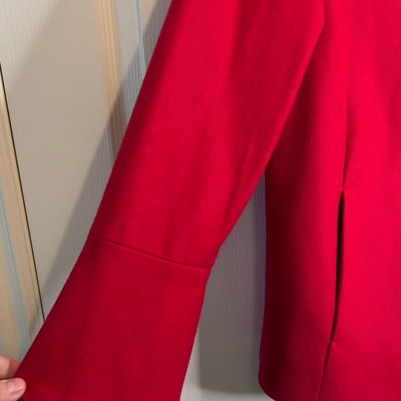 😍LOFT NWT Red Pea Coat with Double Breasted Style and Prominent Collar - Picture 3 of 16